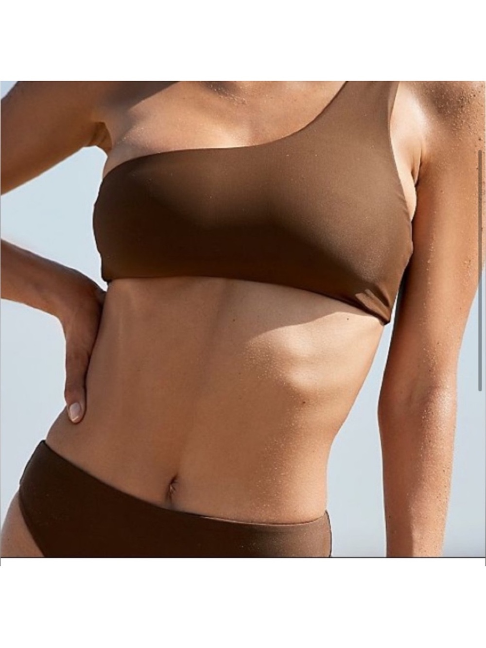 Beach riot One-Shoulder Brown Women's Bikini Top and Bottom Set